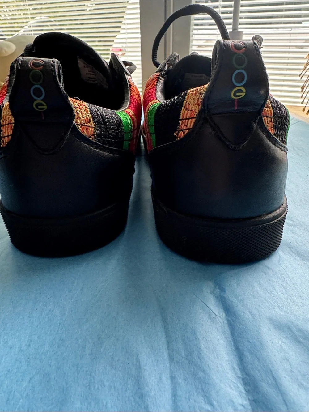 COOGI NWT Black Sneakers with Multicolor Woven Panels